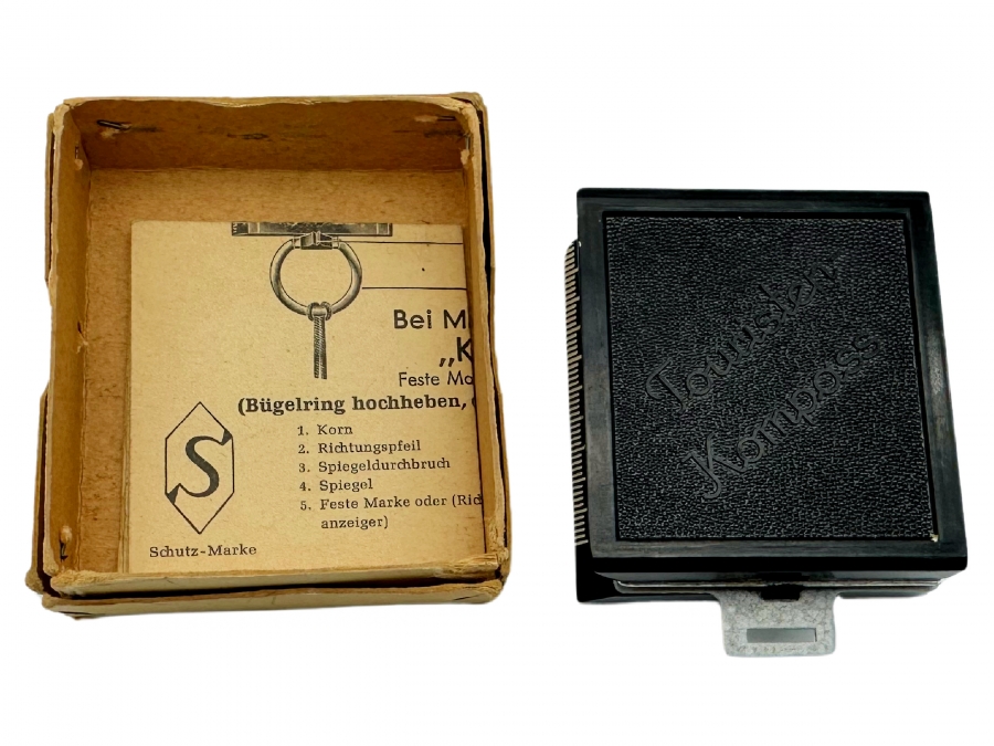 WWII German Melde Kartentasche Black Leather M1935 Mapcase with