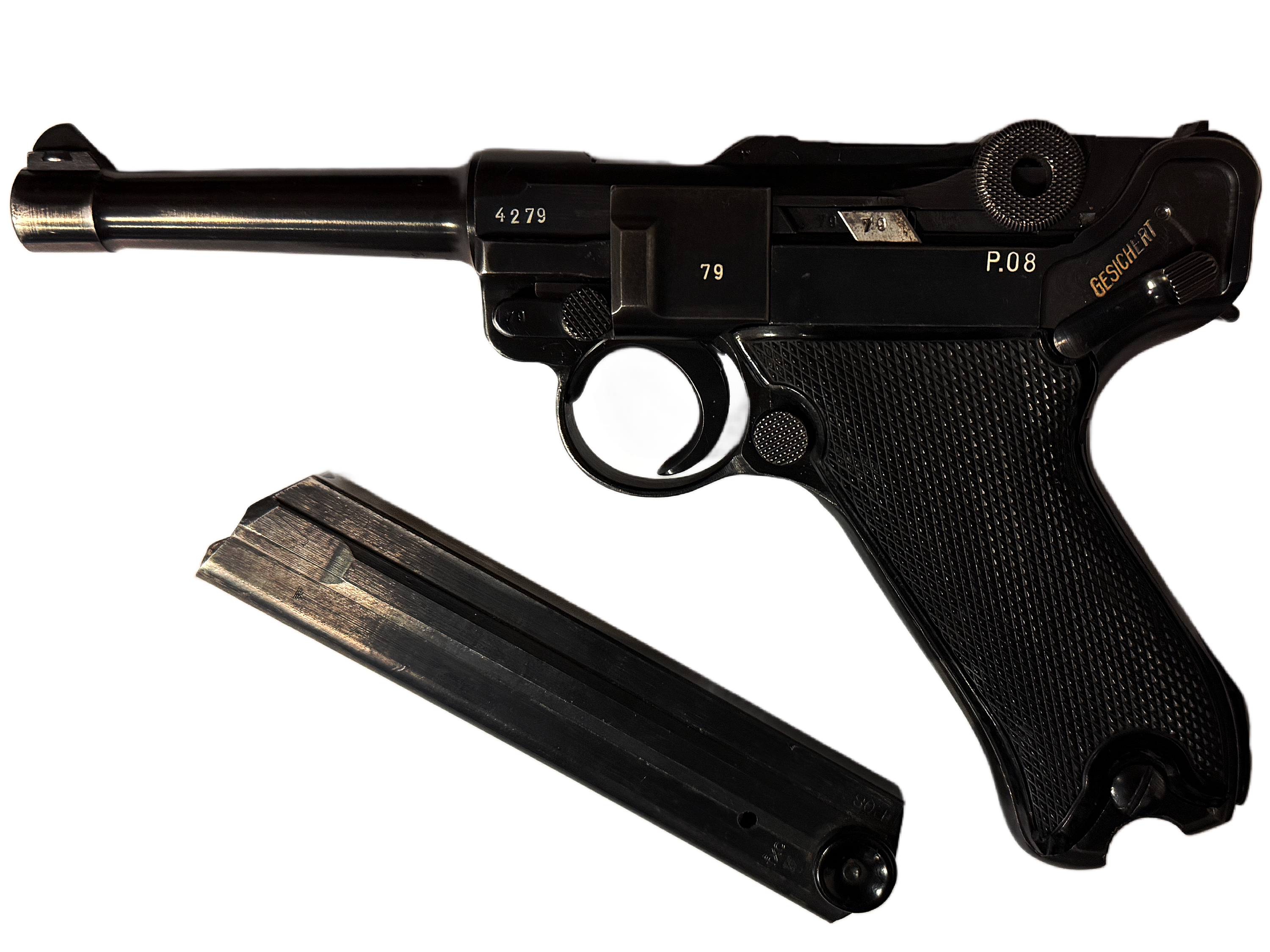 WW2 German 1942 P.08 byf Black Widow Cal 9mm Luger Pistol