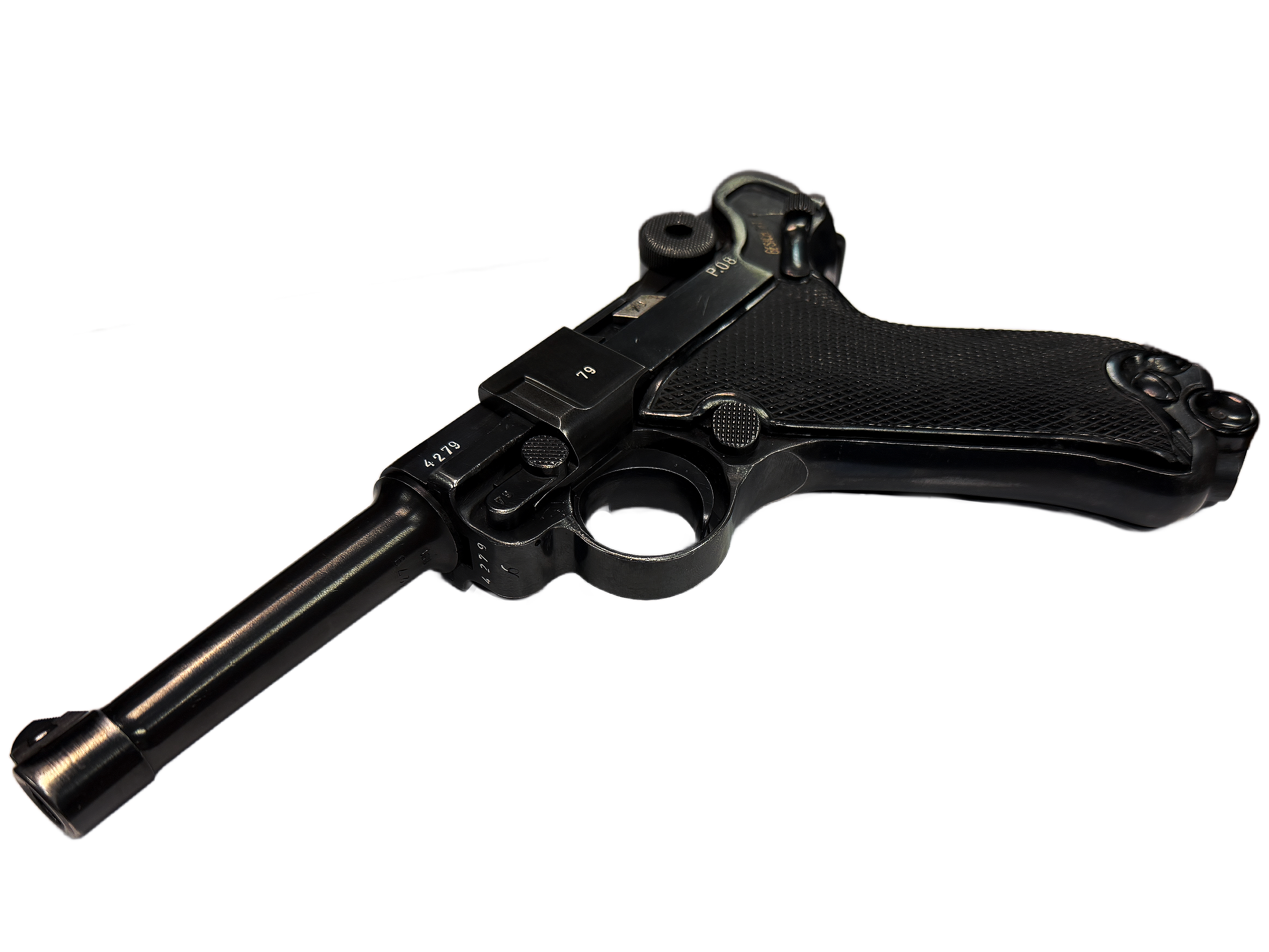 WW2 German 1942 P.08 byf Black Widow Cal 9mm Luger Pistol