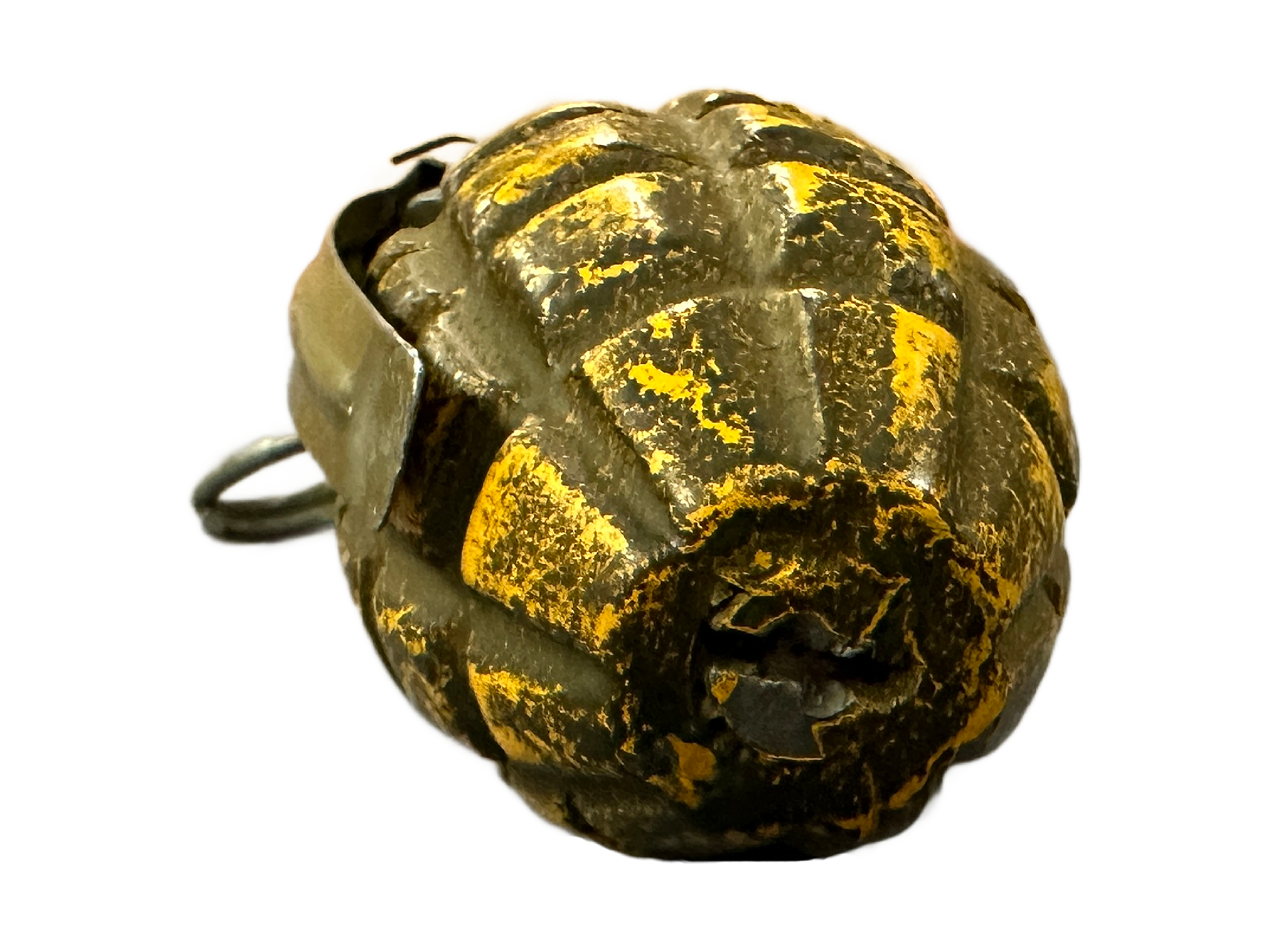WW2 Original U.S. MkII Early Yellow Pineapple Frag Grenade with