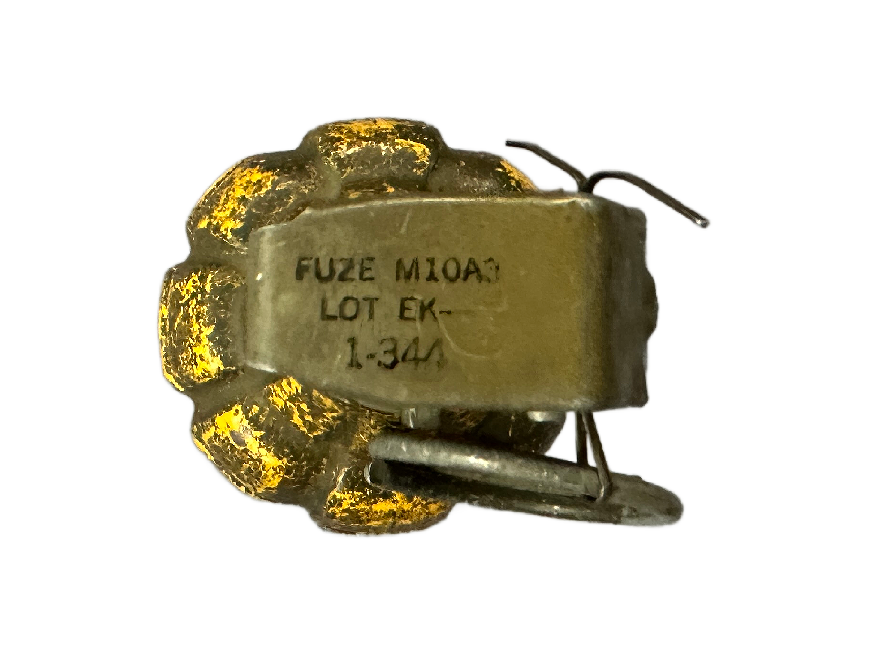 WW2 Original U.S. MkII Early Yellow Pineapple Frag Grenade with