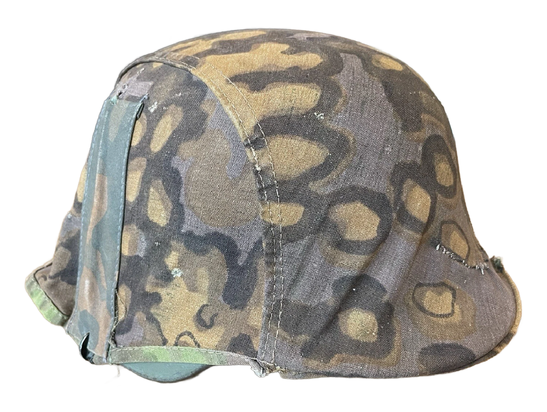 WWII Original German M35 ET64 Double Decal SS Helmet with Leather Chin ...