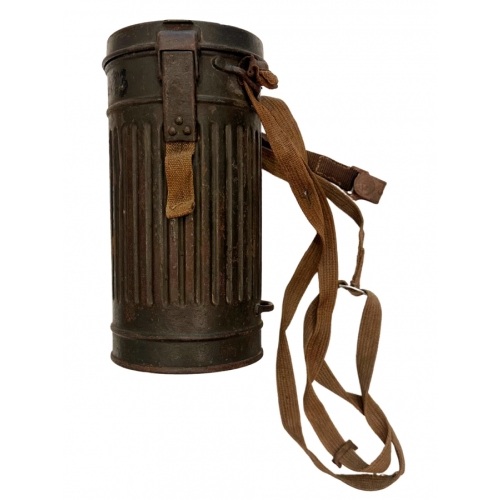 WW2 Original German M38 G-Maske or Gasschutzmaske Gas Mask and Canister with Original Straps