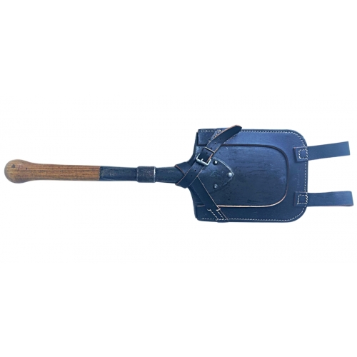 WWII German Entrenching Straight Edge Shovel with wooden Handle