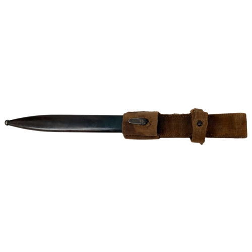 WWII German 98K Bayonet and Scabbard By Carl Eichhorn with Tropical Deutsches Afrika Korps DAK Web Frog (Original) - Photo 3