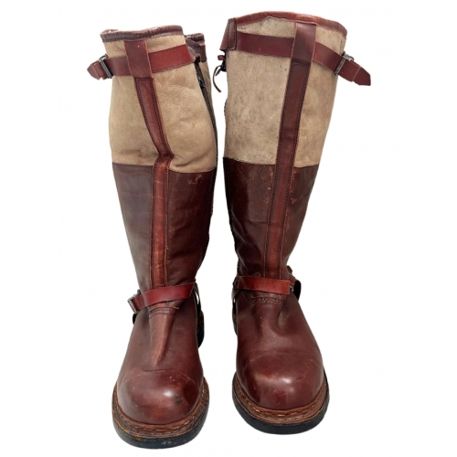 WWII German Luftwaffe Combat Worn Flight Boots (Original) - Photo 2