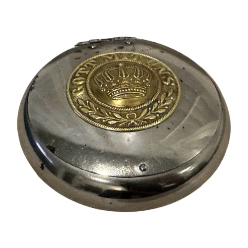 Antique WWI German Soap Dish Trench Art Gott Mit Uns Crown Insignia Collectible (Original) - Photo 1
