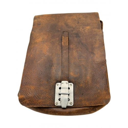 WWII German Melde Kartentasche Black Leather M1935 Mapcase with Contents Original