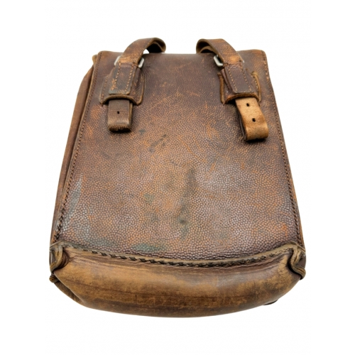 WWII German Melde Kartentasche Black Leather M1935 Mapcase with Contents Original