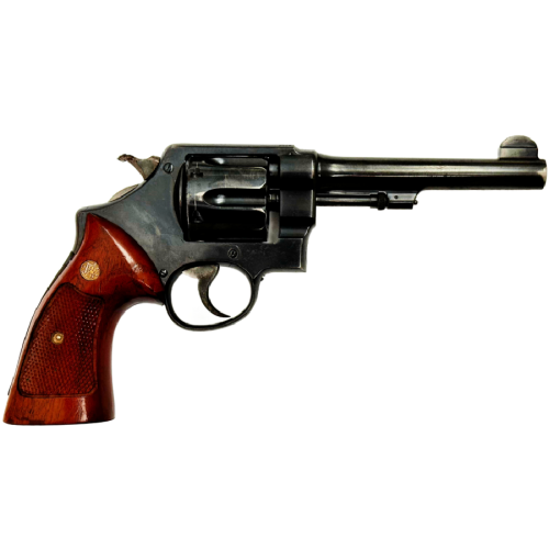 Smith & Wesson Model 1917 Brazilian Double Action 45 CAL ACP Revolver with Strebe Gun Works Holster