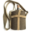 WW2 British Military Issue P-37 Canteen with Khaki Cover and Canvas Webbing Cradle, Shoulder Strap and two M.W.&S Ammo Pouches