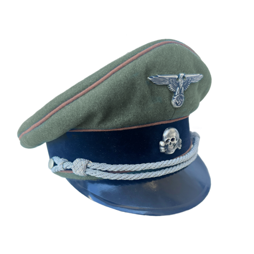 WW2 German SS-Totenkopfverbände Concentration Camp Officer Visor Cap 