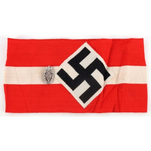 Original German Third Reich Hitler Youth Jugendfest Armband & 1937 Jugendfest Pin