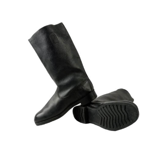 WW2 German EM Black Leather Combat Jackboots