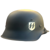 German Waffen SS M42 Single Decal ET64 Helmet Reproduction