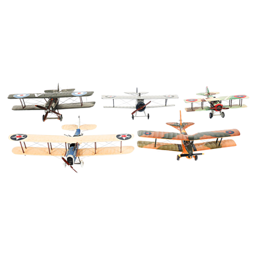 WW1 Vintage US And British , Assembled & Painted Model Biplanes