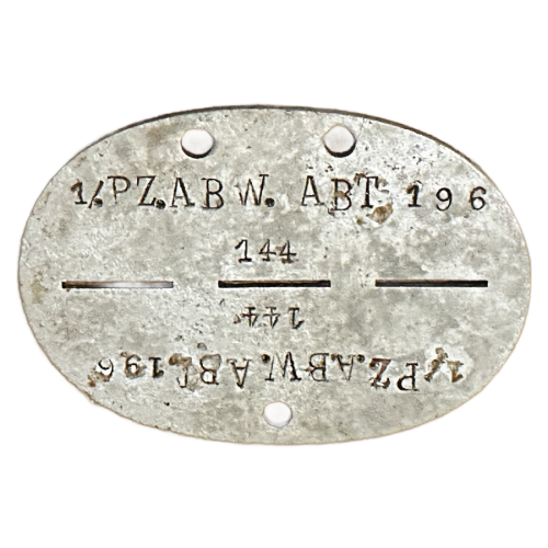 Original WW2 German SS Panzer Abwehr Abteilung Erkennungsmarke 196 Infanterie Division, Identification Tag