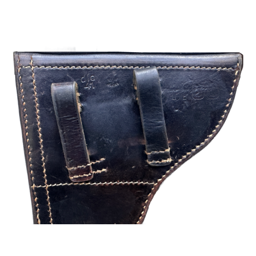 WW2 German P.08 Black Leather Hardshell dlc 41 Holster by Karl Barth of Waldbrohl Rheinland (Original) - Photo 3