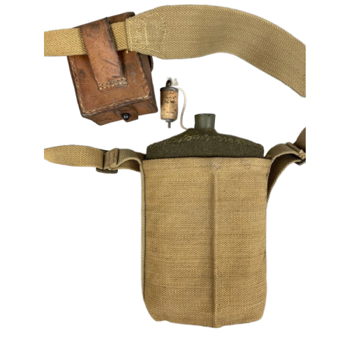 WW2 British Army P37 Pattern 37 Canteen & Khaki Carrier Pouch Shoulder Sling Image 1.png
