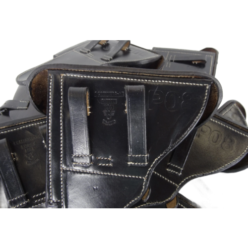 WW2 German P.08 Black Leather Hardshell Holster Bautzen Dated 1941 