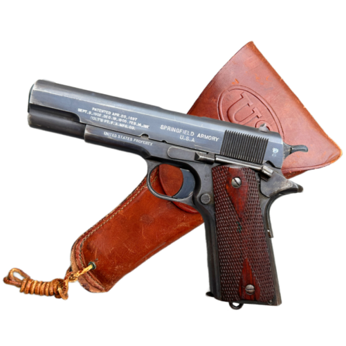WW1 Original US Army Springfield Armory M1911 Cal. 45 Auto All-Matching Service Pistol & US Holster Rig