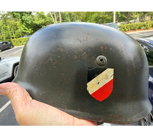 WW2 Original German Luftwaffe, M38 Paratrooper Double Decal Helmet