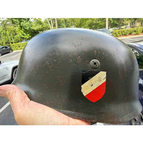WW2 Original German Luftwaffe, M38 Paratrooper Double Decal Helmet