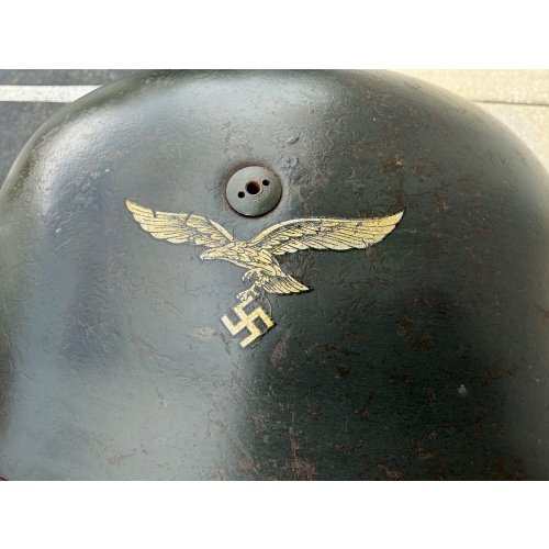 WW2 German Luftwaffe, M38 Paratrooper Double Decal Helmet (Original) - Photo 2