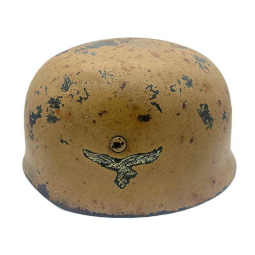 WW2 German Luftwaffe, M38 Tropical Camo Paratrooper Single Decal Helmet Original