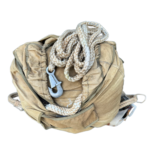 WW2 Original German Paratrooper Fallschirmjager Parachute Complete Set with Harness
