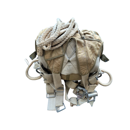 WW2 Original German Paratrooper Fallschirmjager Parachute Complete Set with Harness