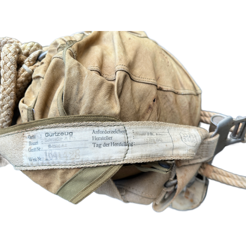WW2 Original German Paratrooper Fallschirmjager Parachute Complete Set with Harness