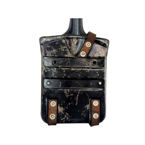 ww2 original German PARATROOPER entrenching shovel WITH Metal Cover carrier Marked FASCH MOD DEPOSE