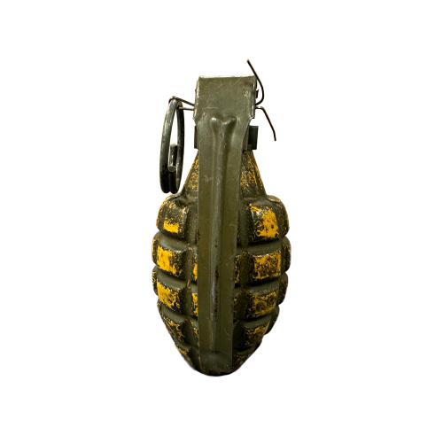 WW2 U.S. MkII Early Yellow Pineapple Frag Grenade with M10A3 Fuze - Inert 