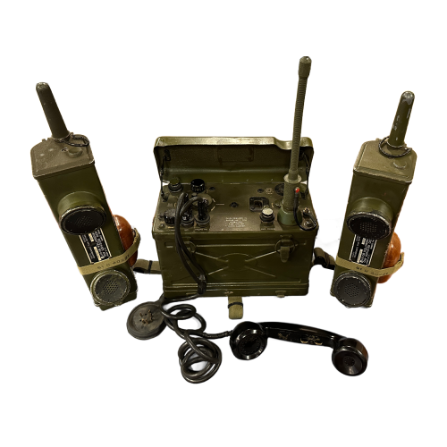 Original WWII U.S. Signal Corps BC-1000 Backpack Radio Receiver and Transmitter - Dated 1944 & a Matching Set of Walkie-Talkies