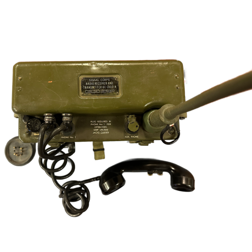 Original WWII U.S. Signal Corps BC-1000 Backpack Radio Receiver and Transmitter - Dated 1944 & a Matching Set of Walkie-Talkies