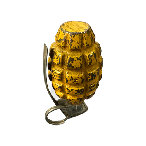 WW2 Original U.S. MkII Early Yellow Pineapple Frag Grenade with M10A2 Fuze - Inert 
