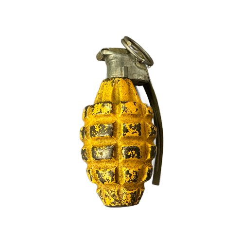 WW2 Original U.S. MkII Early Yellow Pineapple Frag Grenade with M10A2 Fuze - Inert 