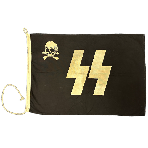 WW2 German Nazi SS Runes Double Sided Skull Flag