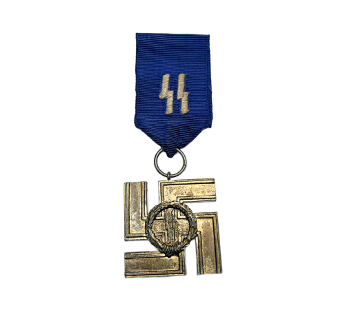 WW2 German SS 25 Year Long Service Award with Blue Cornflower Ribbon