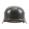 WW2 Original German M40 ET64 Single Decal SS Helmet with Liner & Leather Chin Strap 