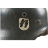 WW2 Original German M40 ET64 Single Decal SS Helmet with Liner & Leather Chin Strap 