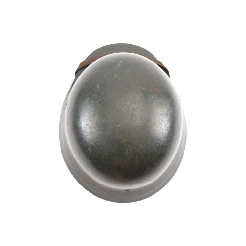 WW2 Original German M40 ET64 Single Decal SS Helmet with Liner & Leather Chin Strap 