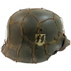 Original German Waffen SS M42 Single Decal ET64 ,Chicken Wired Helmet 
