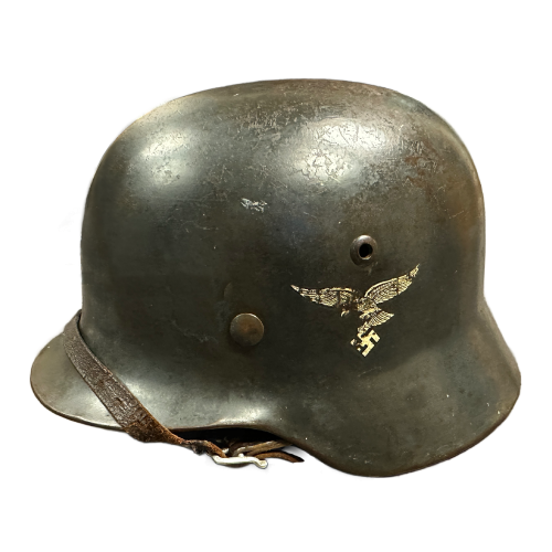 WW2 German Luftwaffe M35 Double Decal ET64 Helmet with Liner & Chinstrap
