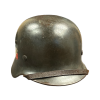 WW2 German Luftwaffe M35 Double Decal ET64 Helmet with Liner & Chinstrap (Original) - Photo 6