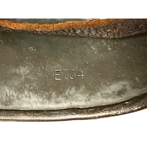 WW2 German Luftwaffe M35 Double Decal ET64 Helmet with Liner & Chinstrap (Original) - Photo 11