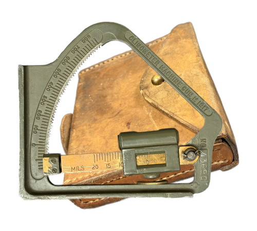 WW2 Original US Clinometer Machine Gun M1917 With Leather Case and Exactlevel, Highbridge Dated 1943