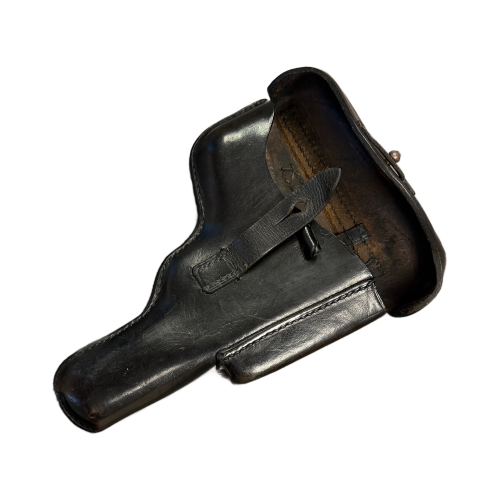 German Browning High Power Black Hard-Shell Holster Dated 1939 By Geco. Gustav Genschow & Co. 
