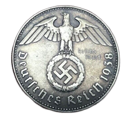 1938 German 1889 Fuehrer Reichsmark WW2 Commemorative Coins